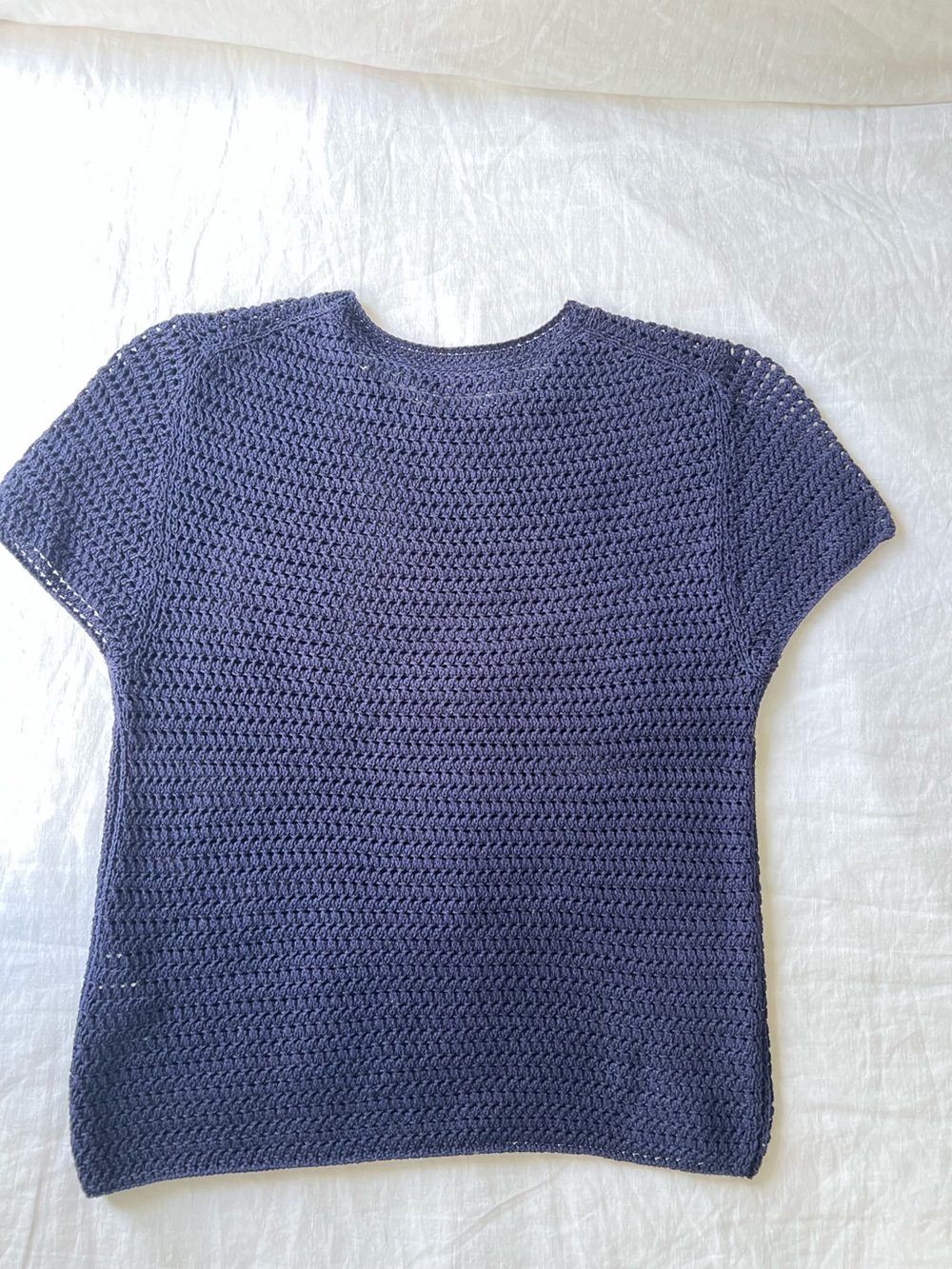 Vince Cotton Crochet Knit Crewneck Short SleeveTop Size S EUC - Picture 2 of 7